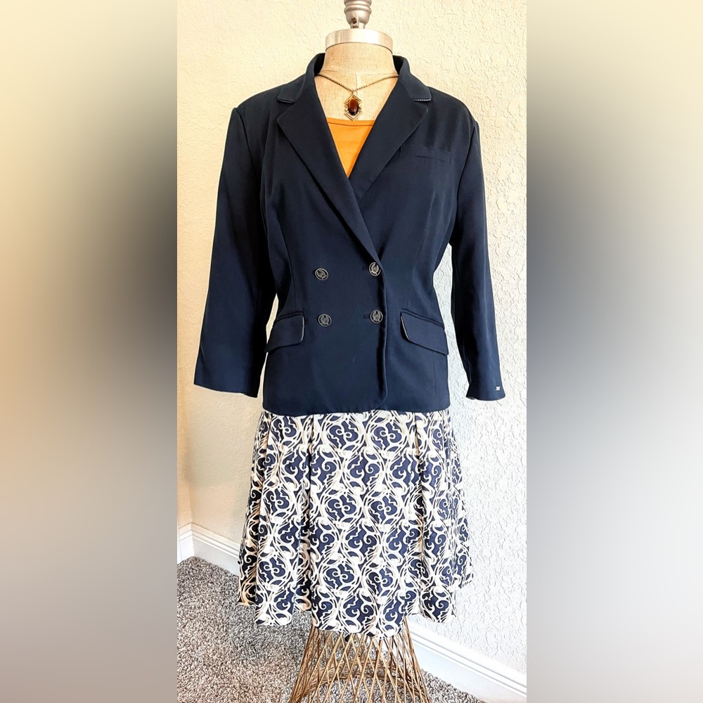 Semantics Xl Geometric Pattern A Line Pleated Ski… - image 3